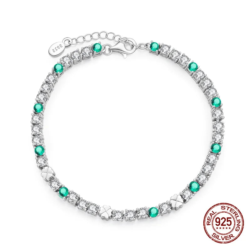 Sparkling Star Bracelet 925 Silver Original One-Size-Fits-All Soft Links Bracelet Zircon Chain For DIY Charms Jewelry Gift New