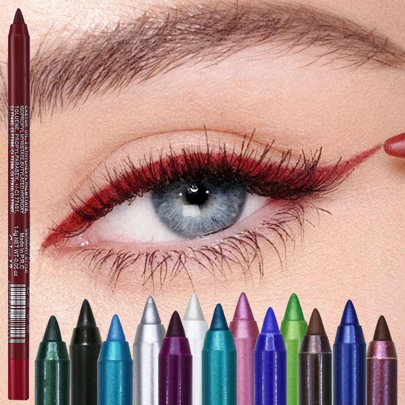 17 Colors Pearlescent Eyeliner Pencil Waterproof Long-lasting