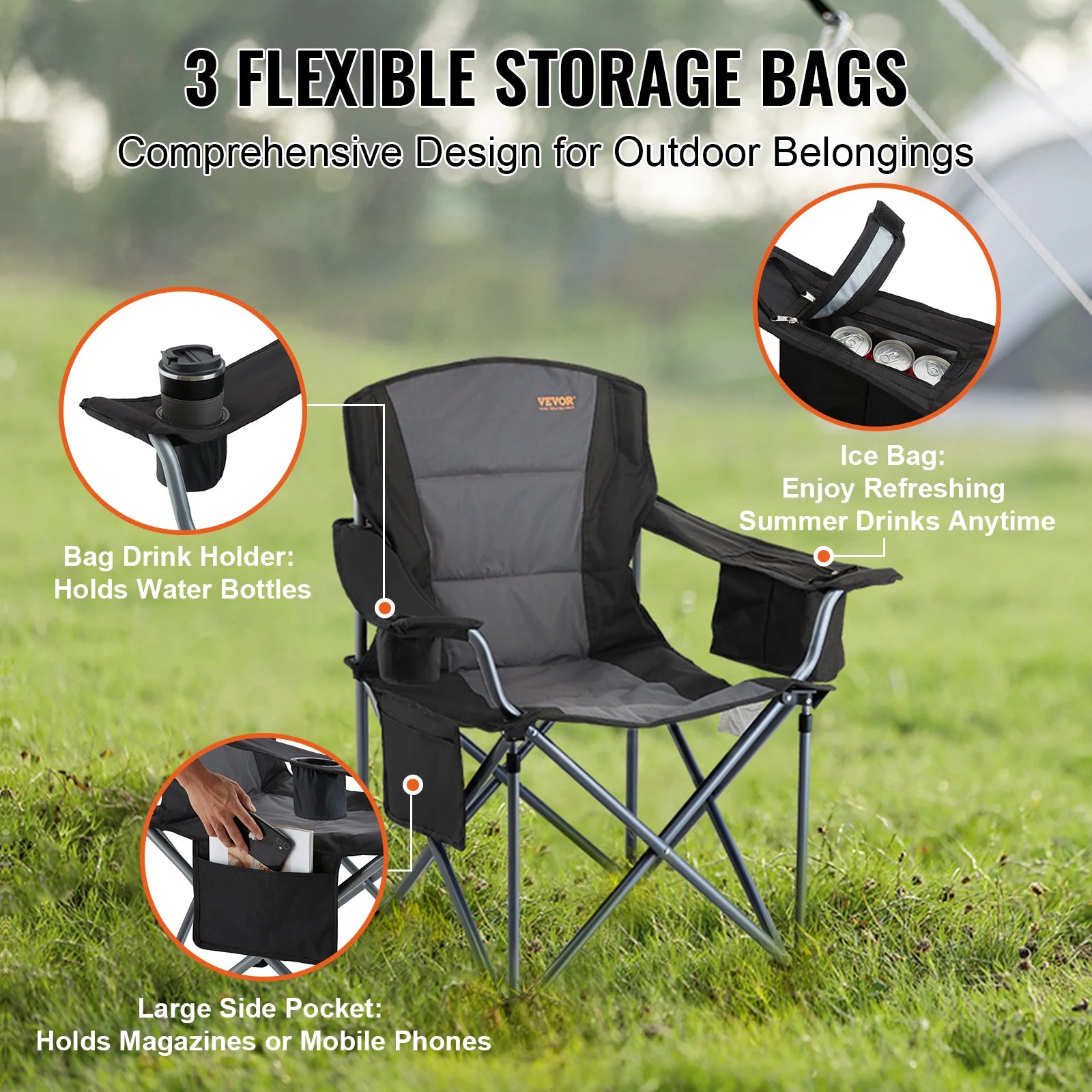 SucceBuy Outdoor Camping Chair 350lbs High