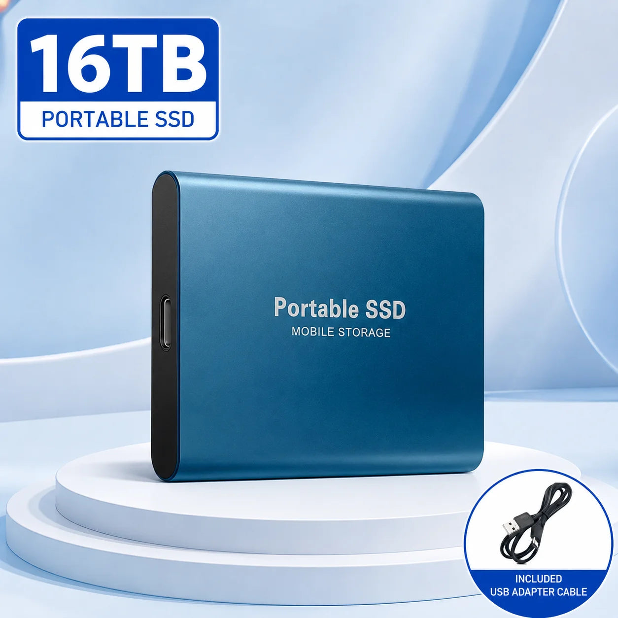 2TB Fast Portable Hard Drive External SSD Hard Disk USB Type-C High-Speed Storage for Laptop/Mac/PC