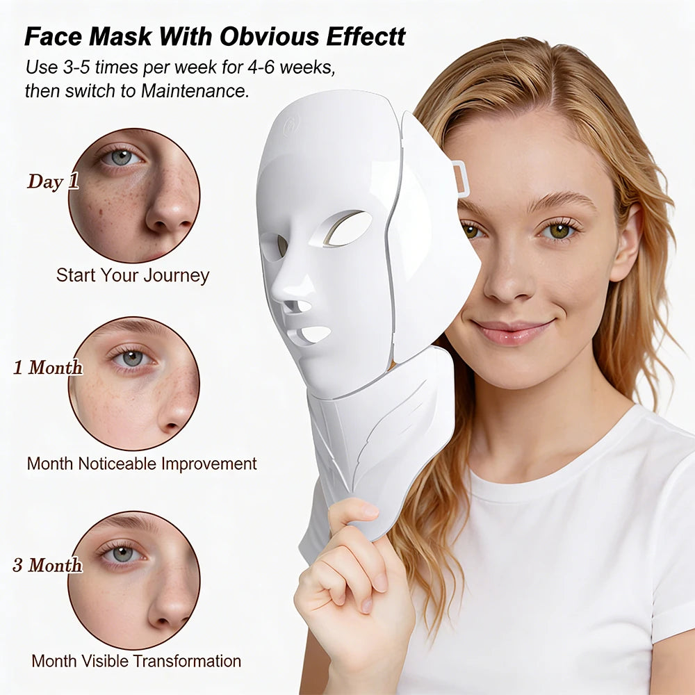 7 Colors Photon Face Neck Beauty Mask Wireless Facial LED