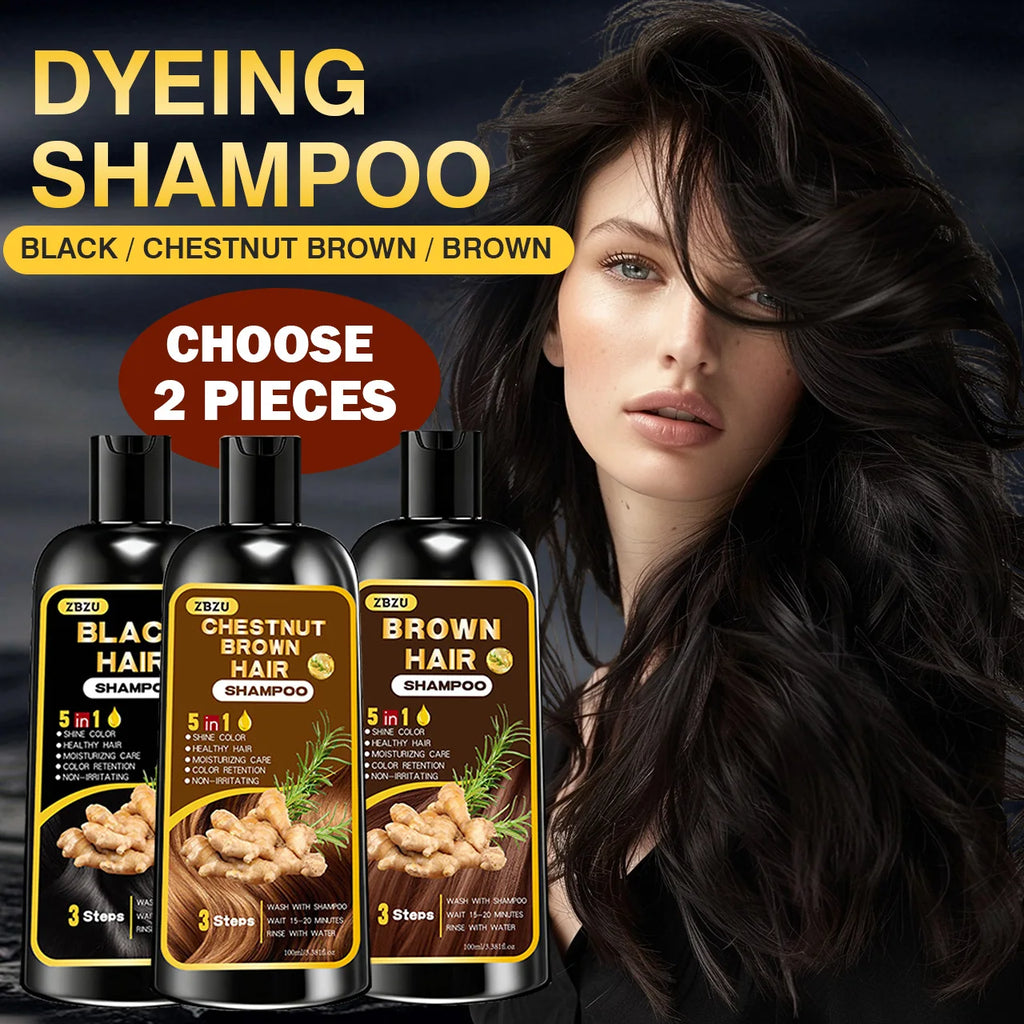 New Hair Dye Shampoo 5-in-1, Containing Ginger and Biotin.