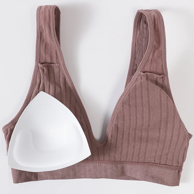 Seamless Bras For Women Sports Deep V Bra Tops Female Non-wire