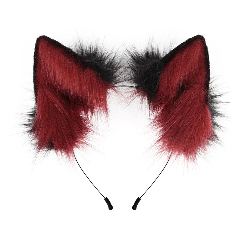 Furry Animal Cat Fox Ear Hair Hoops Adjustable Halloween