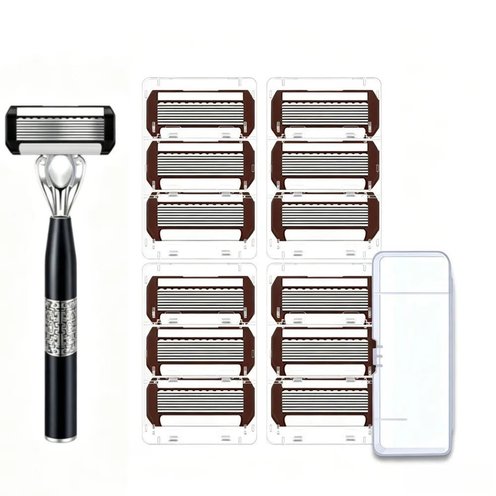 12PCS Razor Blade Refills, 8-Layer Blade Replacement Set