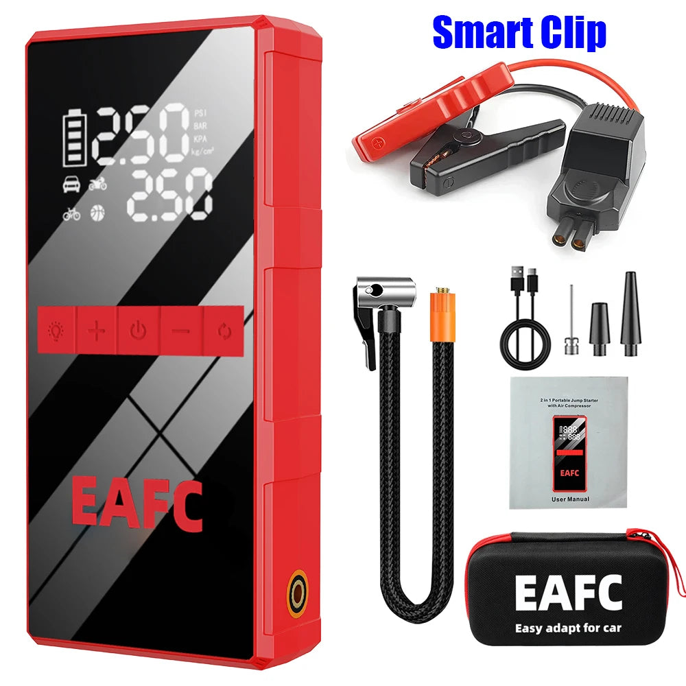 EAFC 4000A Peak Car Jump Starter 150PSI Air Compressor Newly Upgraded 4-in-1