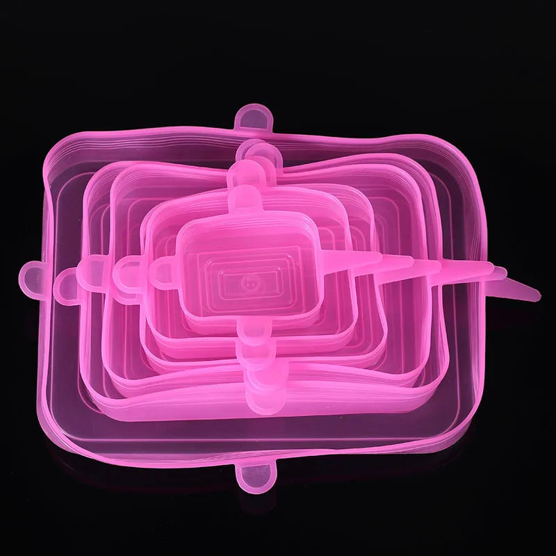 6pcs/set Silicone Covers Adaptable Silicone Lids Silicone Caps for Food