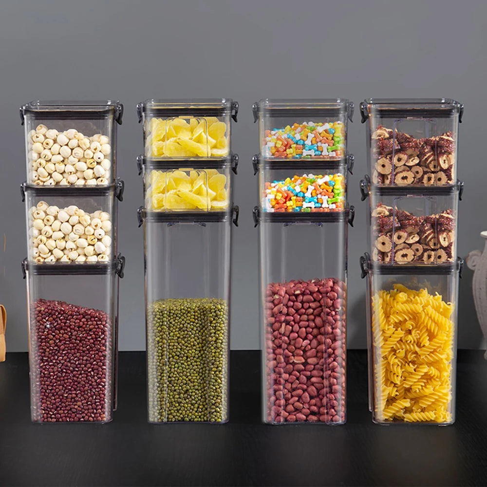 Kitchen Sealed Jars Large Capacity Grain Organizer Plastic Sealed Tank Moisture-proof