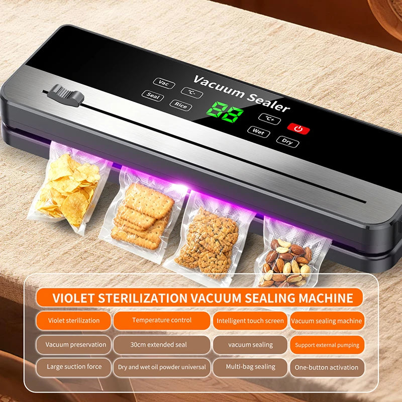 Portable Vacuum Sealer with Strong Suction & USB Wireless Charging
