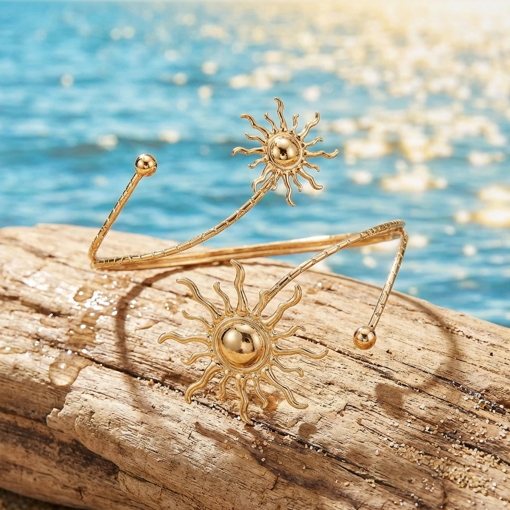 Elegant Sun Adjustable Cuff Bracelet for Women Unique