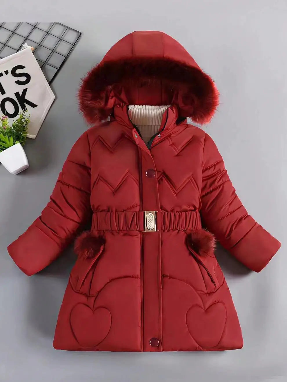 4 5 6 8 10 Years Winter Girls Coat Keep Warm Thicken Kids Jacket Hooded Zipper