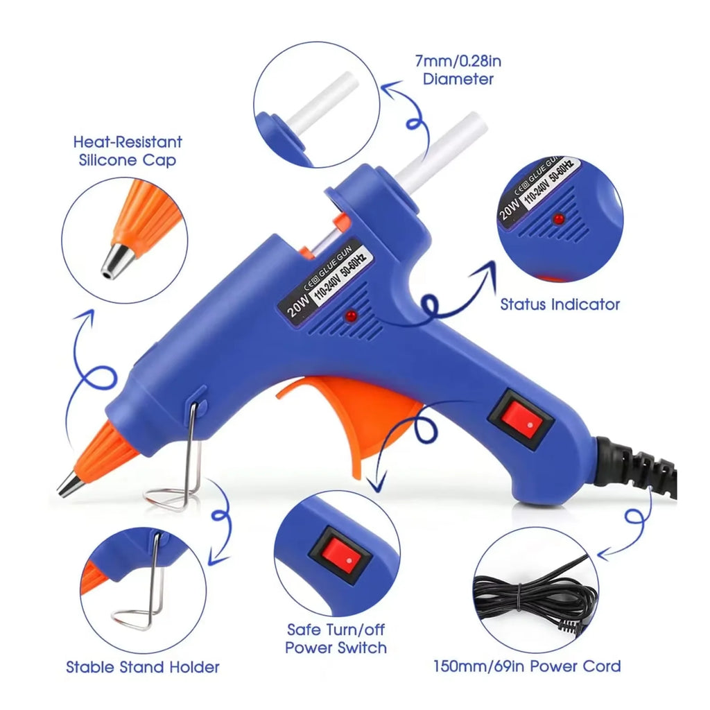 Hot Silicone Gun 20W Electric Glue Gun With 30Pcs Transparent Sticks Mini DIY Tools For Home Repair Tool Special Stick Set