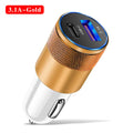 66W USB Car Charger Type C Fast Charging Phone Adapter