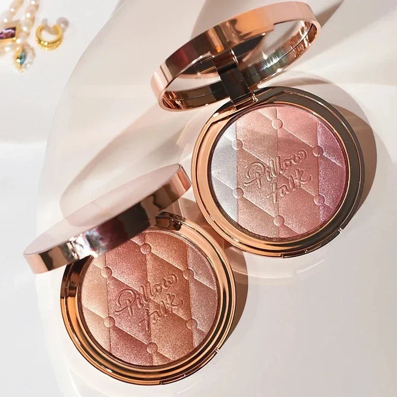 Hot CT Pink Two-tone Blush Lasting Beauty Makeup Diamond Gold