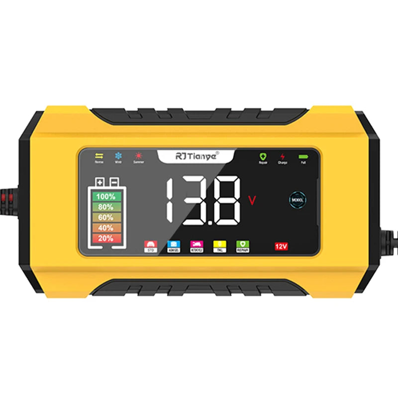 Universal 6A 12V Fully Automatic Motorcycle Car Battery Pulse Charger Repair Type Lead Acid Battery Fast Charging Car Motorcycle