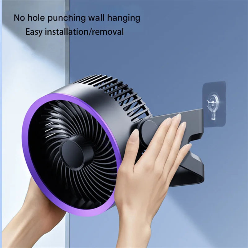 4000mAh Electric Fan Portable Cordless Air Circulator Desktop Wall Mount Ceiling Fan Air Cooler Home Silent Ventilation Fan