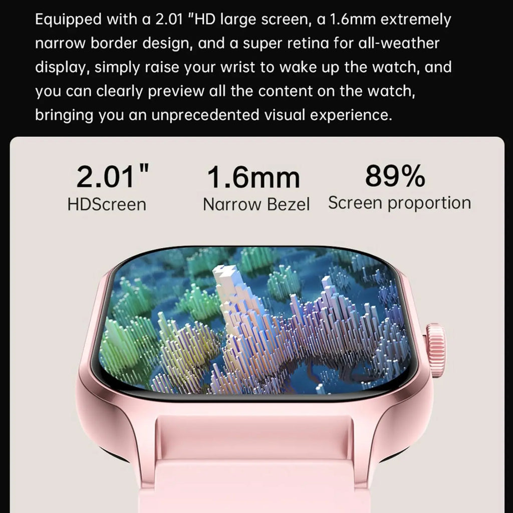 Smartwatch with HD Touch Screen, Wireless Calling, Alarm, Multi-Sport Modes