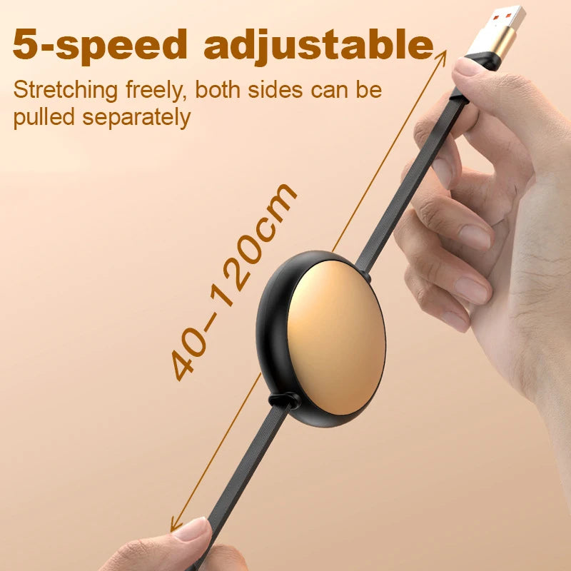 5A 120W 3 in 2 Fast USB C Cable for Huawei/Honor iPhone Samsung