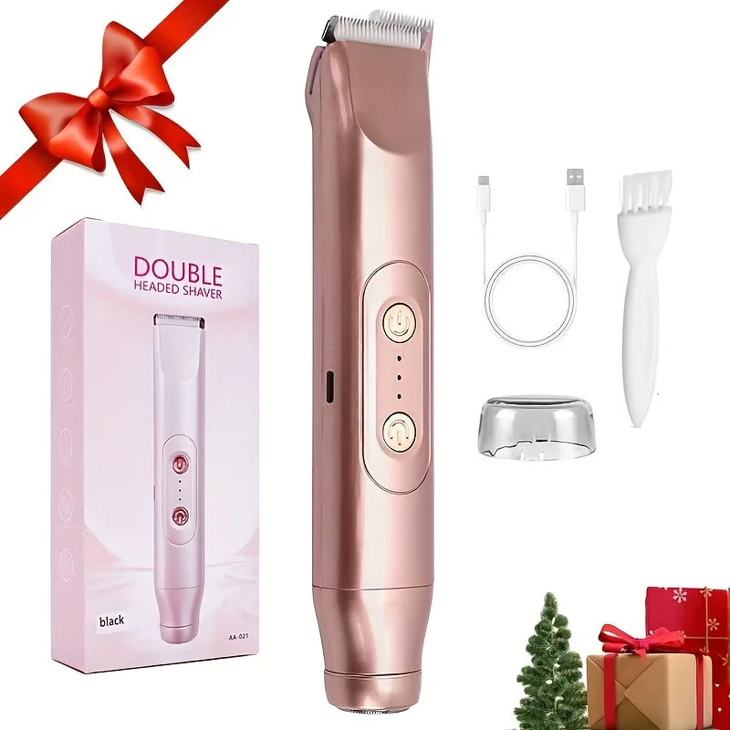Women Electric Body Shaver Double Heads USB Rechargeable Waterproof