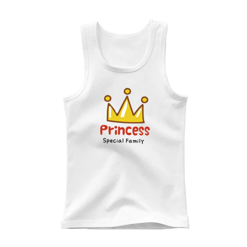 Girls Kawaii Ocean Princess Tanks Kids Sleeveless O-Neck Summer T-Shirt New Catoon Vest Top for Toddler Kids