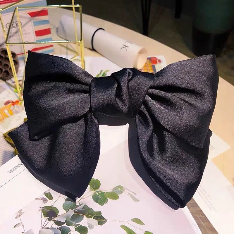 Solid Color Bow Ribbon Hair Clip New Women Large Bowknot Barrettes