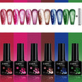 TARTU 6pcs 8ml Cat Eye Gel Nail Polish Set, 6 Colors Gel Polish Kit, Soak Off for Uv/Led, for Salon and Nail Art DIY At Home