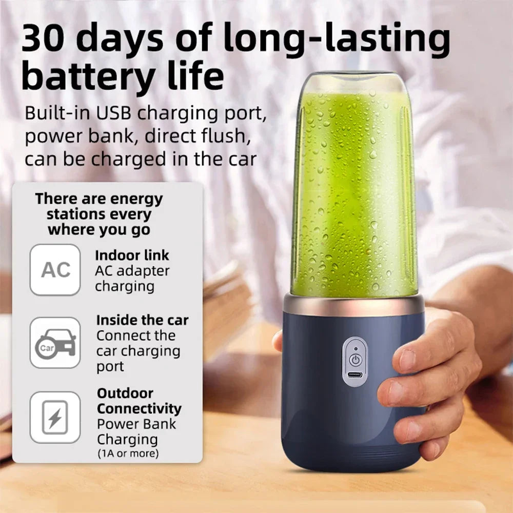 6 Color 400ml Portable USB Blender Electric Travel Juicer Cup