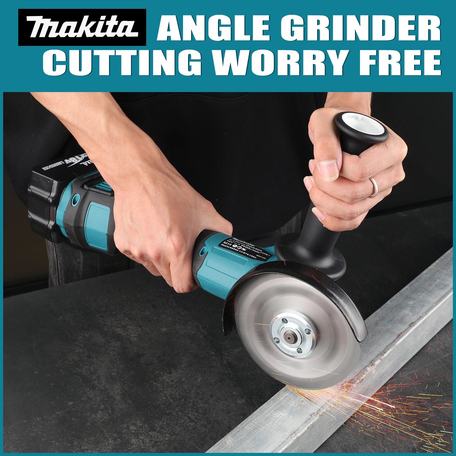 Makita DGA404 18VBrushless Angle Grinder: 125mm Wheel, 680W, 10000RPM for Metal Cutting, Grinding & Industrial Construction Jobs