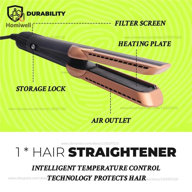 2 in 1 Professional Hair Dryer and Straightener Electric Styling Tool