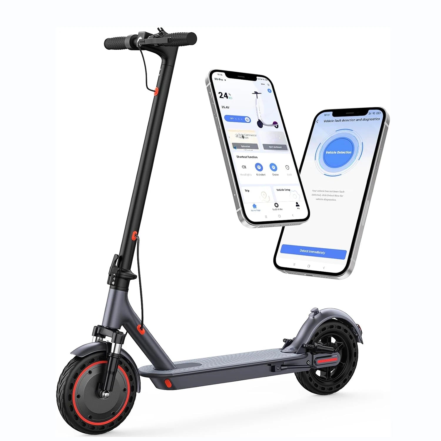 10‘’ Electric Scooter for Adults,500W Powerful Motor,22 Miles Long Range,
