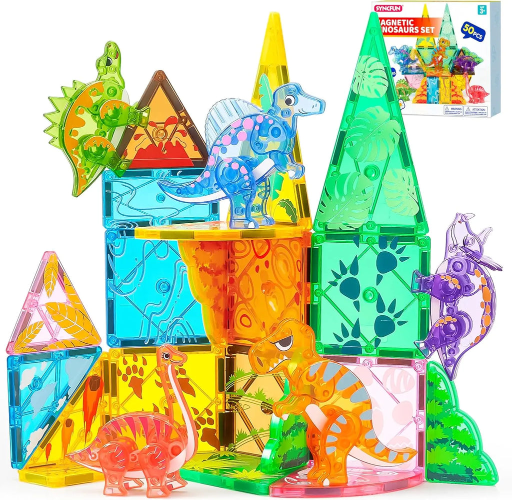 JOYFY 110/66/50 PCS Magnetic Building Tile 3D Magnet Tiles with Vehicle Construction