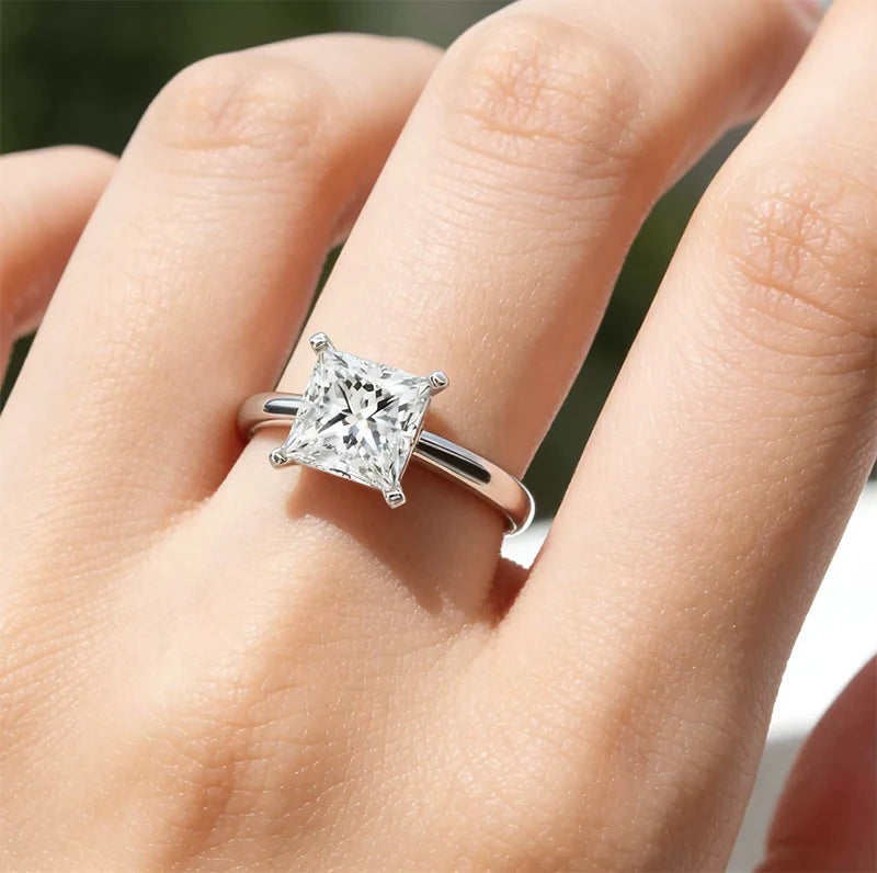 0.5-2.0 Carat Emerald Cut Moissanite Ring S925
