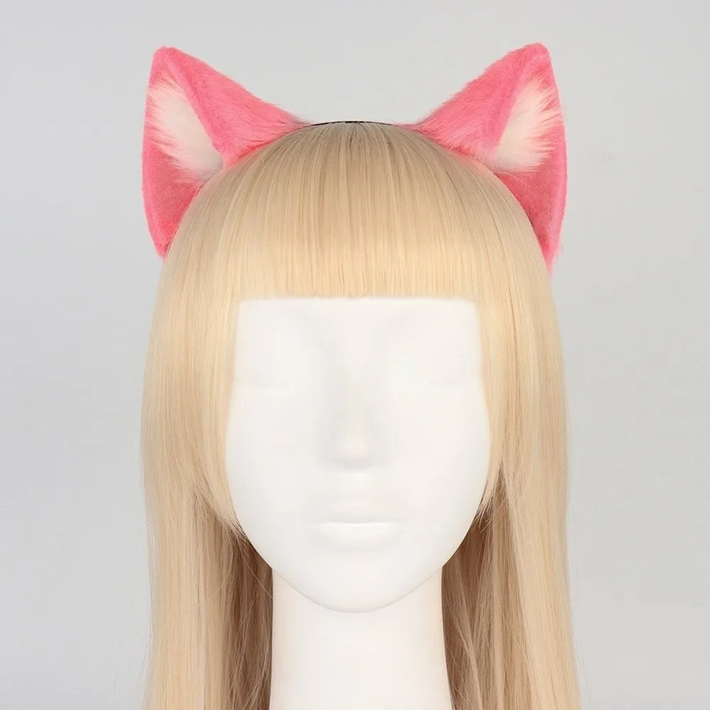 Cute Animal Cat Ears Headband Furry Artificial Gothic Headband Gothic