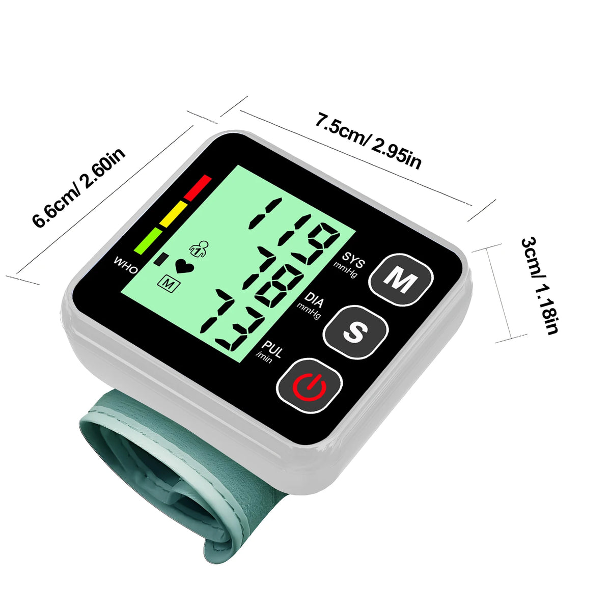 Digital Wrist Tonometer, Automatic Blood Pressure & Pulse Monitor