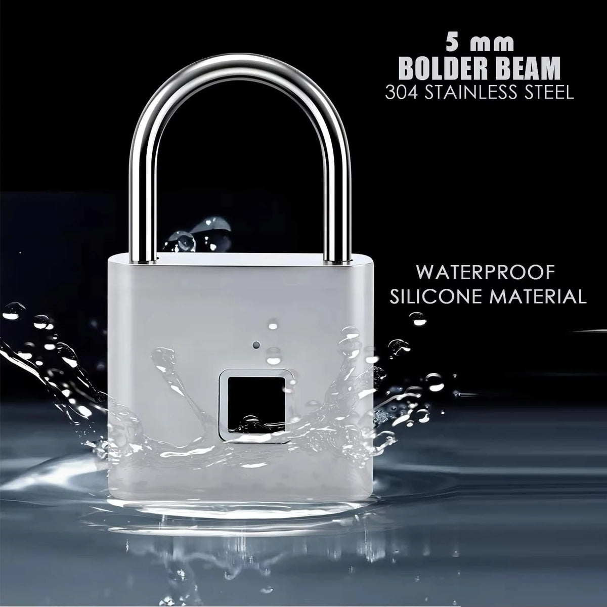 CDOK P2 Fingerprint Padlock, Built-in Rechargeable Battery,