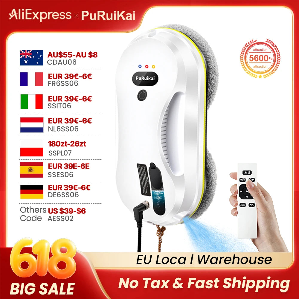 PuRuiKai Household Window Automatic Water Spray Cleaning Robot.