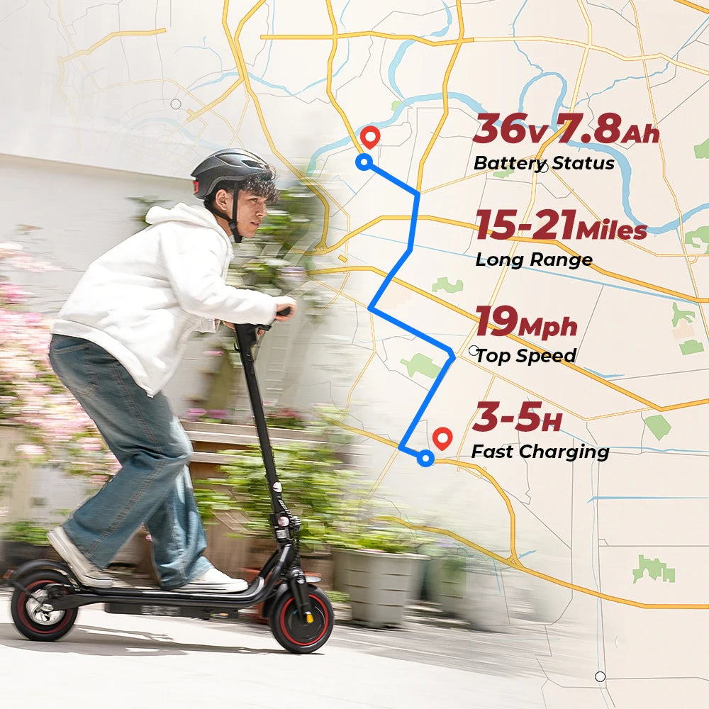 W5/W3 City Electric Scooter 8.5 Inch Tire 36V7.8Ah Max Speed 25km/h Range 24-34km Dual Brake With APP