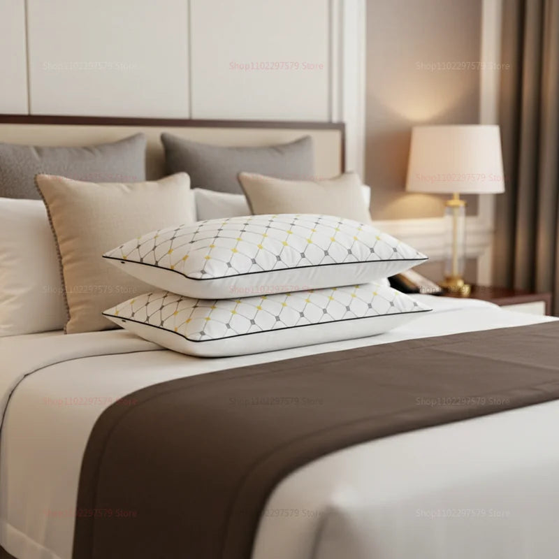 Washable Cotton Hotel Pillow Core Pillow for Cervical Spine Support and Comfort Ideal for Home Office Travel Dorm Bed Nap Pillow