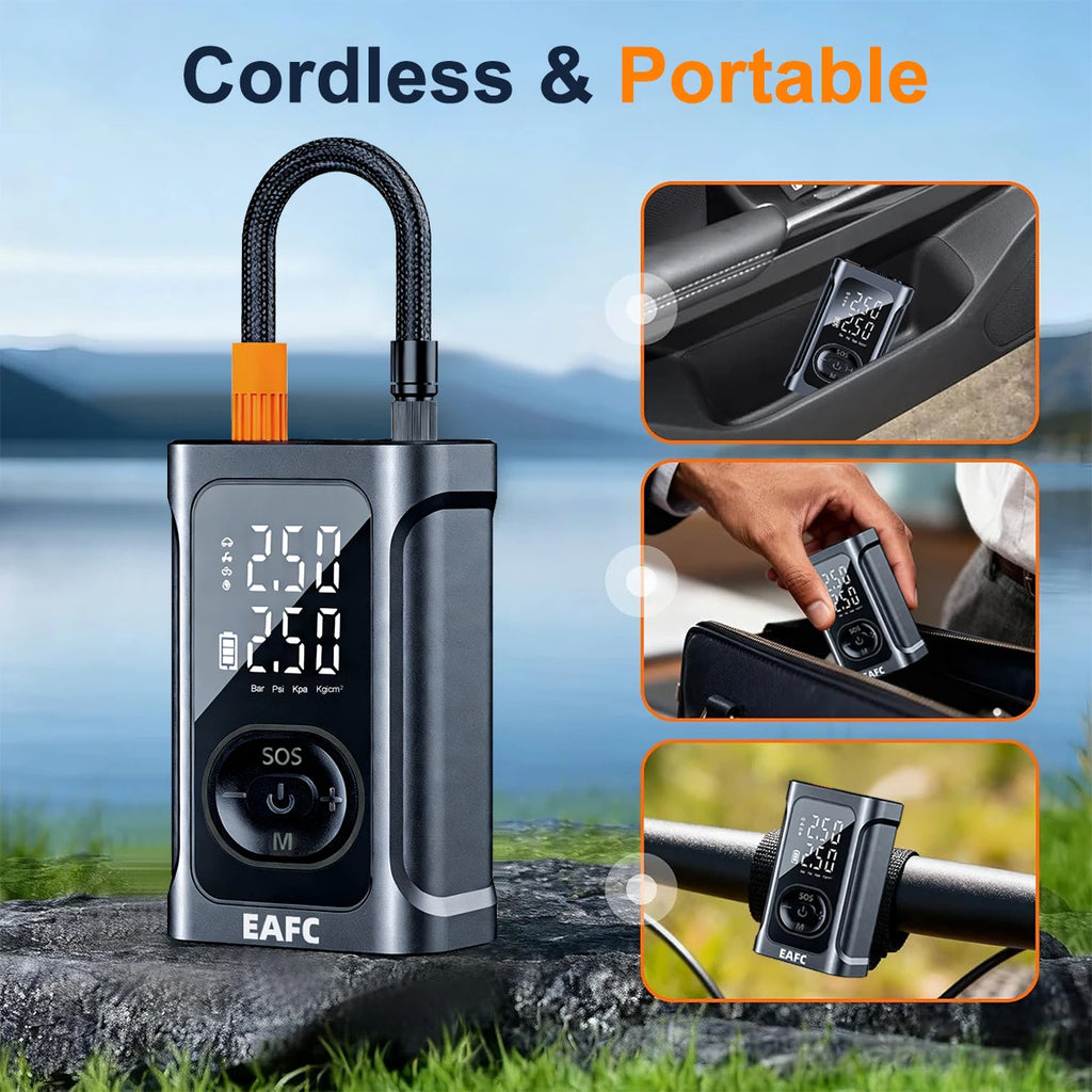 EAFC Rechargeable Air Pump Tire Inflator Portable Compressor
