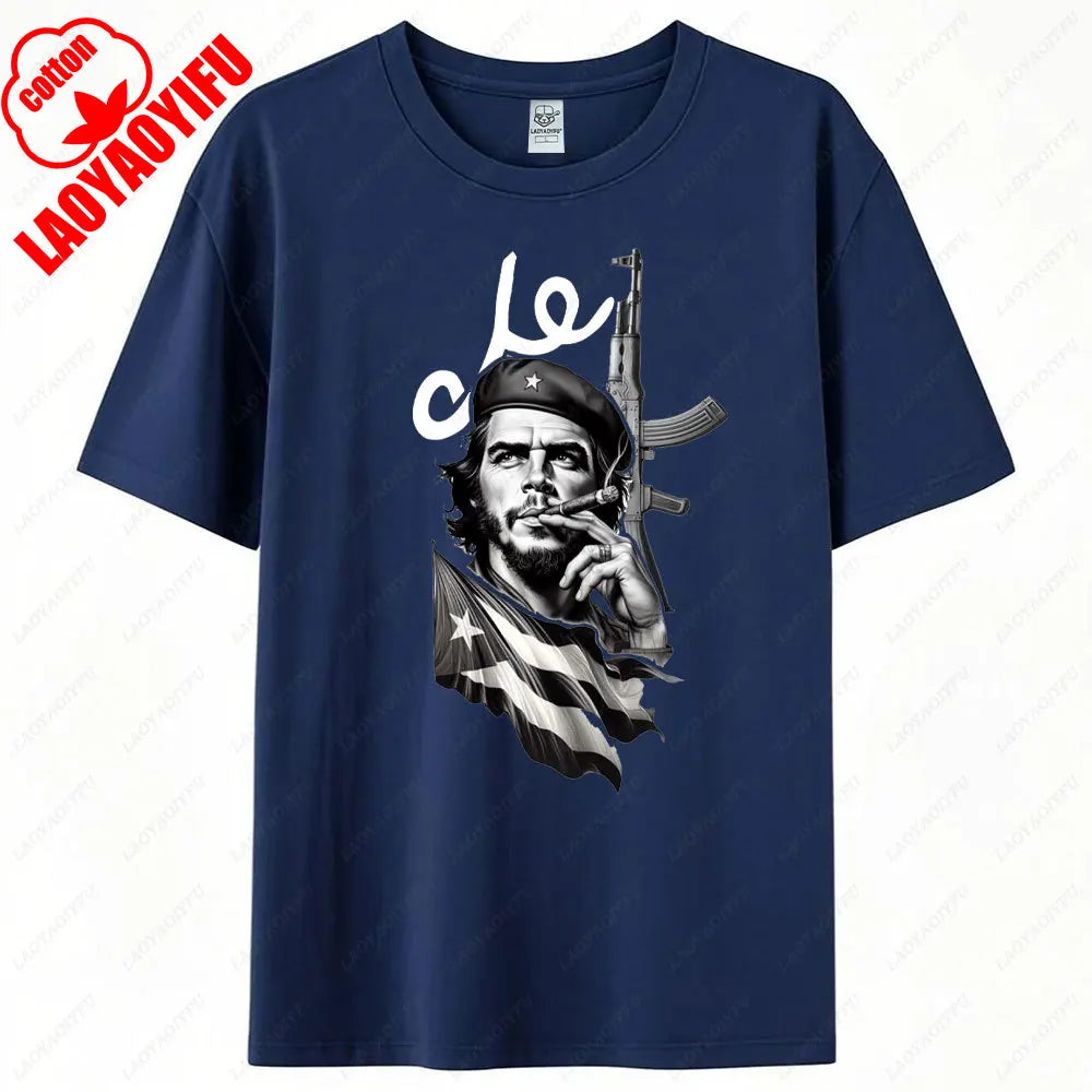 Che Guevara Shirt Rebel Cuban Shirt Guerrilla Revolution TShirt Casual Short Sleeve Men High Quality Tee Cotton Loose Tops