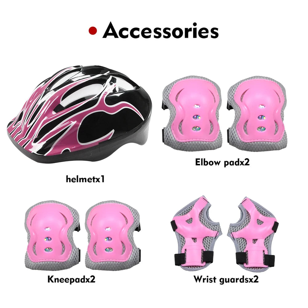 7Pcs/Set Kids Ages 3-10 with Wrist Guard and Knee Pads