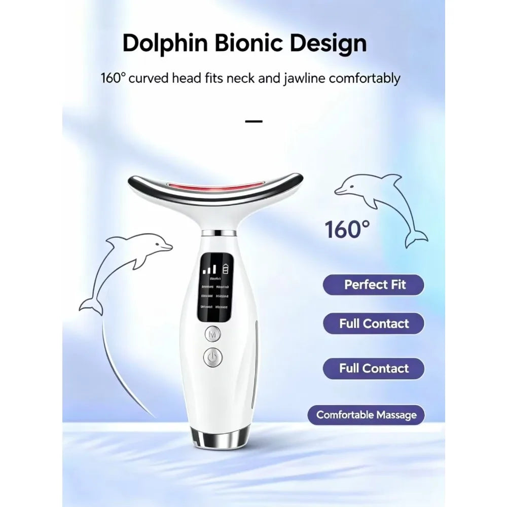LED Face Neck Massager 7 Colors Light Therapy Skin Tightening