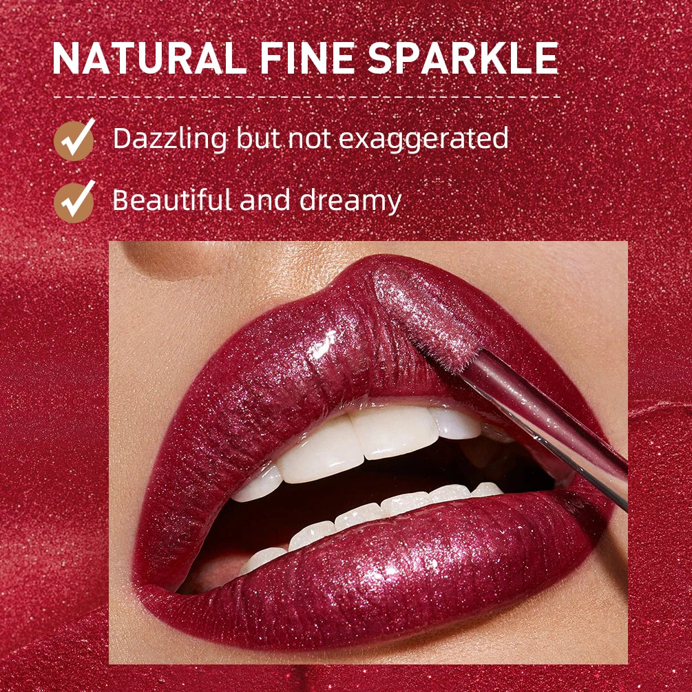 QIBEST Waterproof Diamond Shimmer Glitter Lipgloss