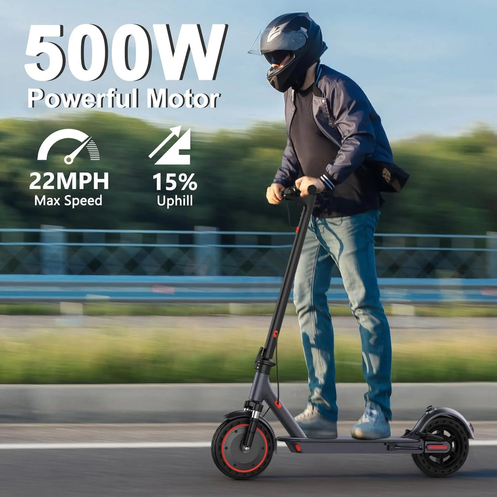 10‘’ Electric Scooter for Adults,500W Powerful Motor,22 Miles Long Range,