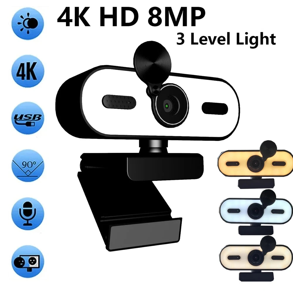 4K 2K Mini Webcam 1080P HD for PC Laptop Autofocus 30 FPS USB