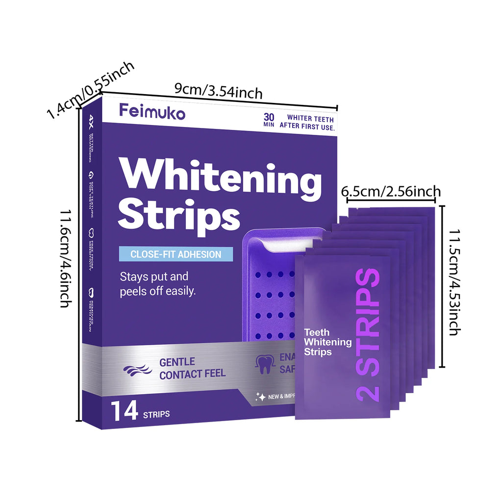 Purple Teeth Whitening Strips Kit Professional Stain Removal