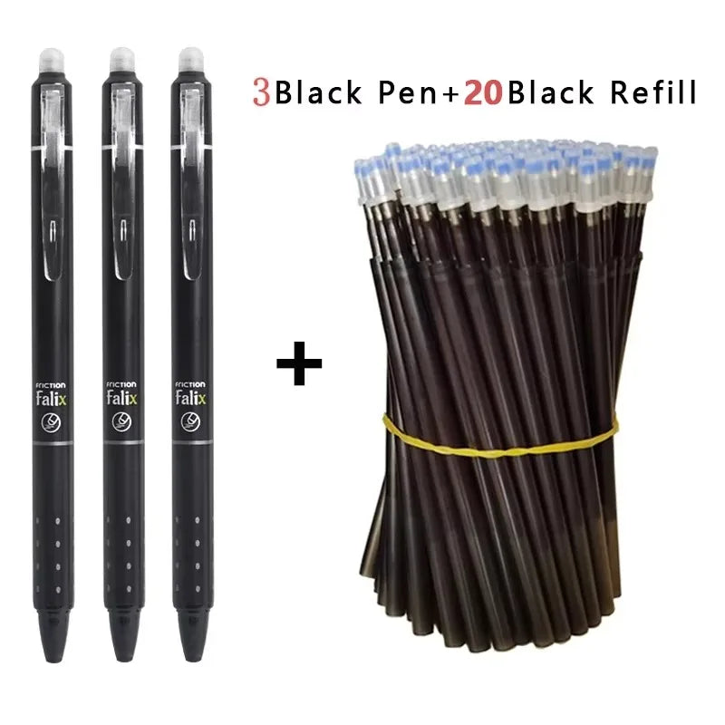 0.5mm Retractable Erasable Gel Pens Set with Refills