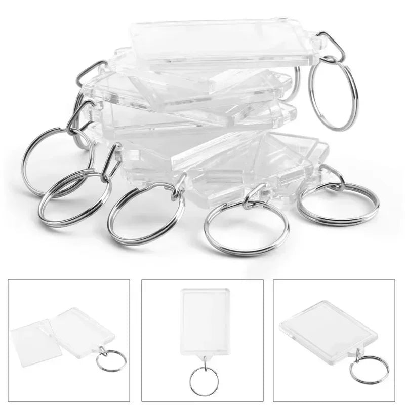 1/100pcs Transparent Photo Frame Keychain Creative Acrylic