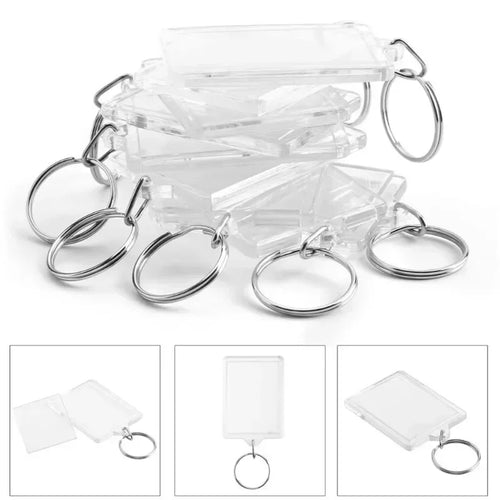 1/100pcs Transparent Photo Frame Keychain Creative Acrylic