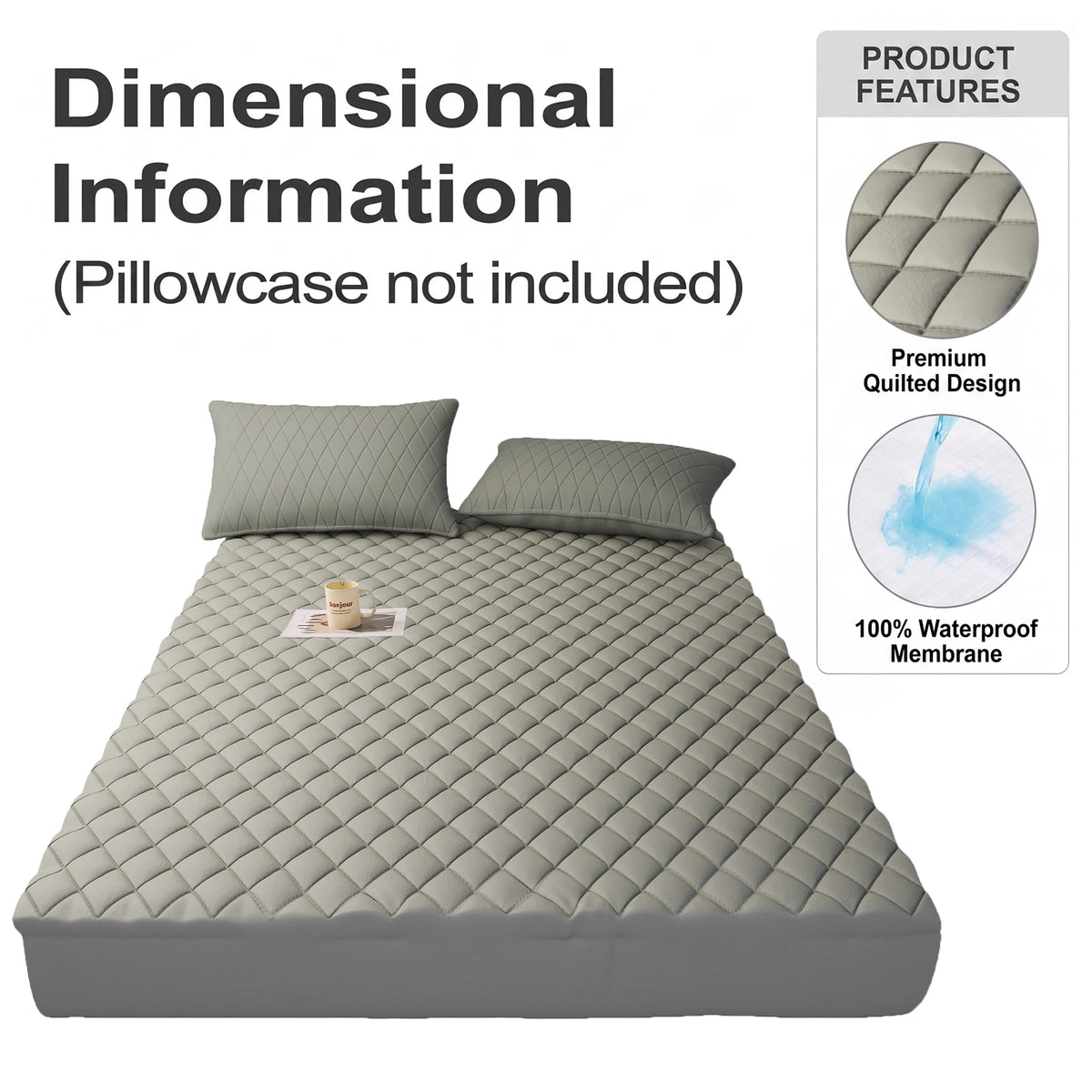 1Pc Waterproof Mattress Protector, thickened skin-friendly
